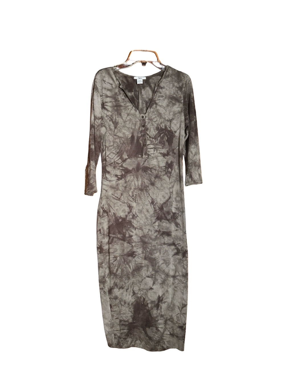 Bar III Tie-Dye Long Sleeve Midi Jersey Dress - Small